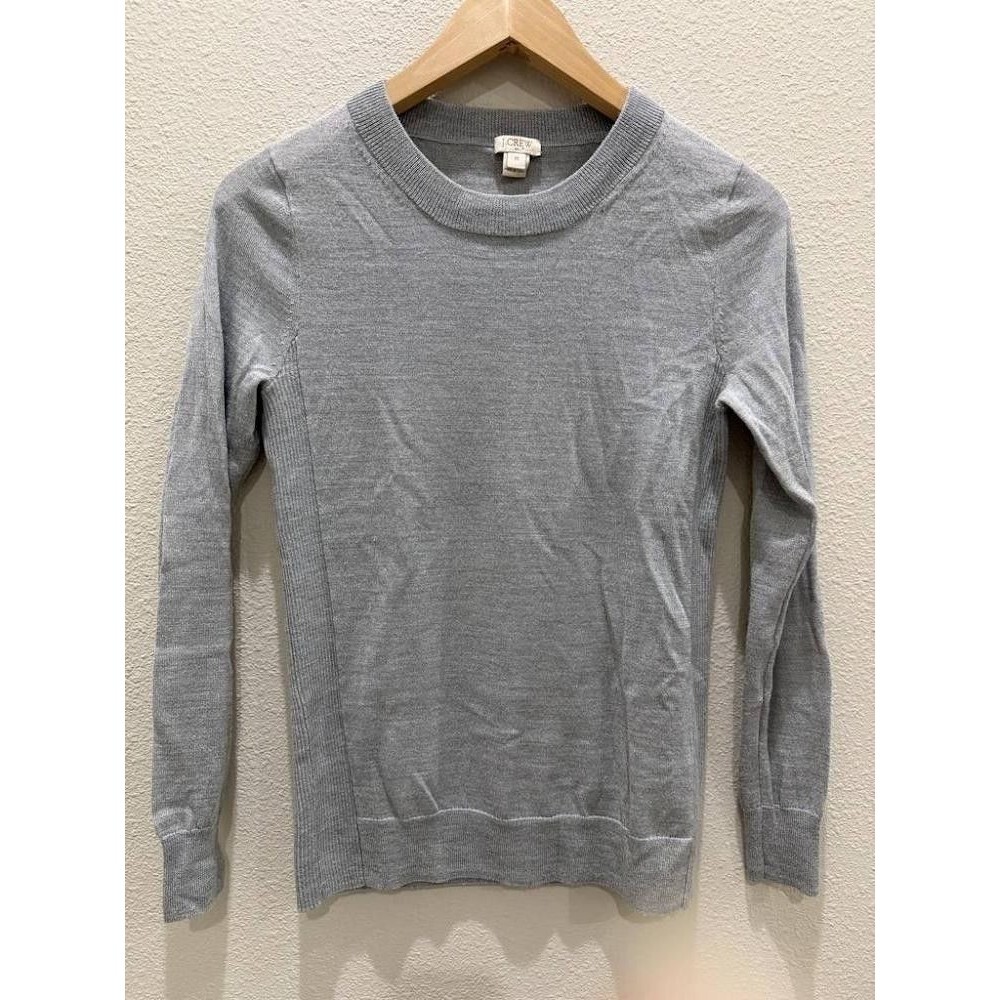 ❄️ J.Crew Merino Wool Heather Gray Ribbed Crewneck Sweater XS ❄️